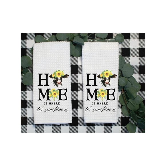 Hand Towels, Kitchen or bath, Sunflower Cow Home, - Picture 2 of 3